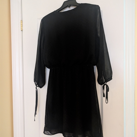 Reitmans Rock And Shine Size M Black Chiffon Dress With Dots - Picture 7 of 7